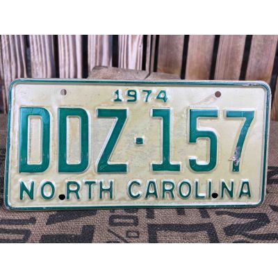 North Carolina Tablica Rejestracyjna USA 1974