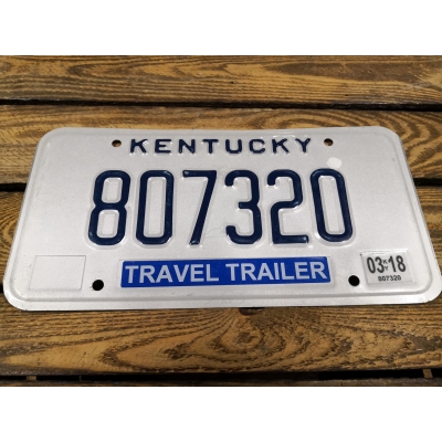 Kentucky Tablica Rejestracyjna USA  Travel Trailer