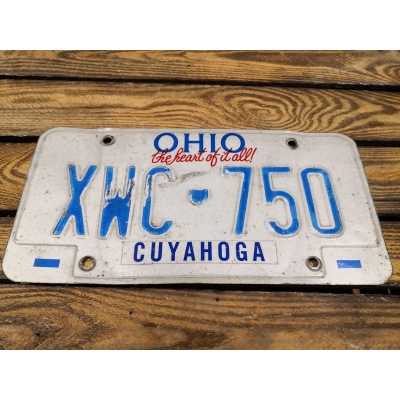 Ohio Tablica Rejestracyjna USA  XWC-750