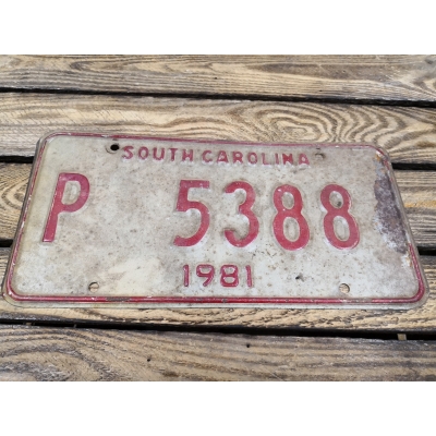 South Carolina Tablica Rejestracyjna USA 1981