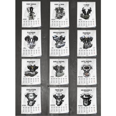 HARLEY-DAVIDSON Silniki Kalendarz 2024 Billy Cune Numerowane