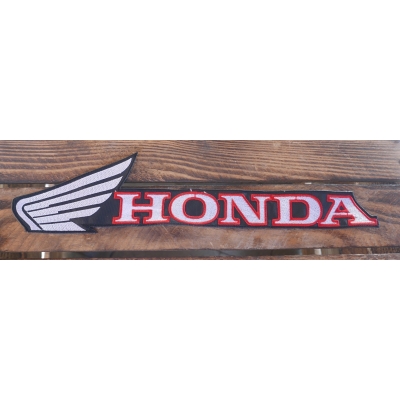 Napis Honda Logo Duża Naszywka na plecy Biała