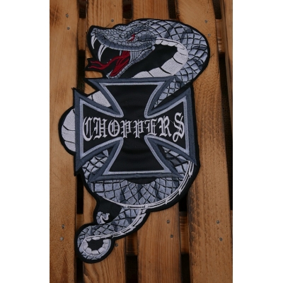 Choppers Srebrny Wąż - Duża naszywka na plecy