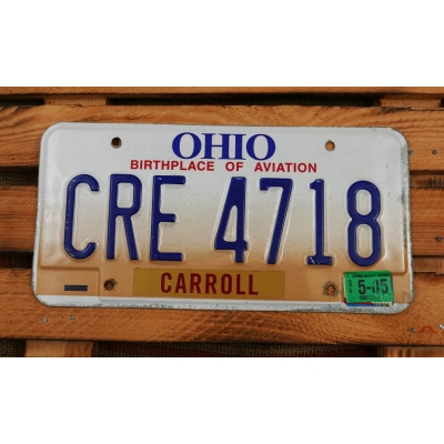 Ohio Birthplace Of Aviation CRE 4718 Carroll Tablica Rejestracyjna USA
