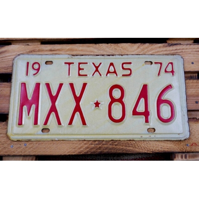 Texas MXX 846 Tablica Rejestracyjna USA 1974