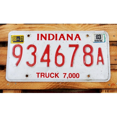 Indiana  Truck 7.000 Tablica Rejestracyjna USA
