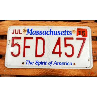 Massachusetts The Spirit Of America Tablica Rejestracyjna 5FD457 USA