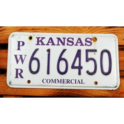 Kansas Commercial Tablica Rejestracyjna USA
