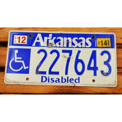 Arkansas Disable Tablica Rejestracyjna USA