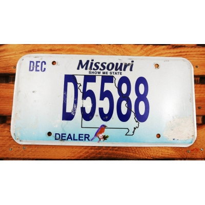Missouri Dealer Tablica Rejestracyjna USA DEC
