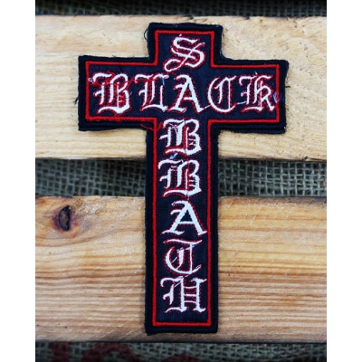 Black Sabbath Krzyż Naszywka Czarno-czerwona