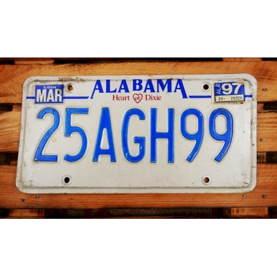 Alabama Heart Of Dixie Tablica Rejestracyjna USA