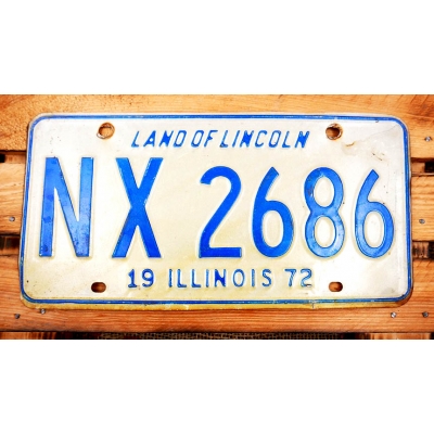 Illinois Land Of Lincoln Tablica Rejestracyjna USA 1972