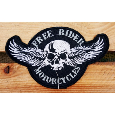 Free Rider Motorcycles Czacha Skrzydła Naszywka Wyszywana Patch