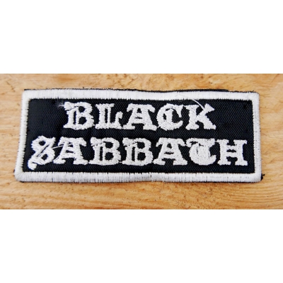 Black Sabbath Naszywka Biała Wyszywana Patch