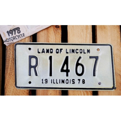 Illinois Motocyklowa Tablica Rejestracyjna USA W Kopercie 1978
