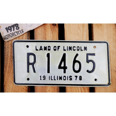 Motocyklowa Tablica Rejestracyjna USA W Kopercie 1978 Illinois