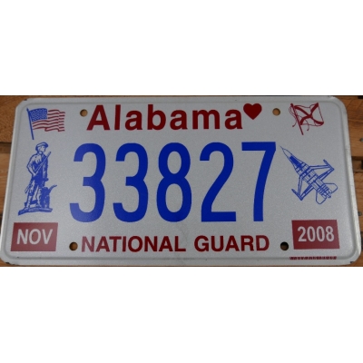 Alabama National Guard Tablica Rejestracyjna USA 33827