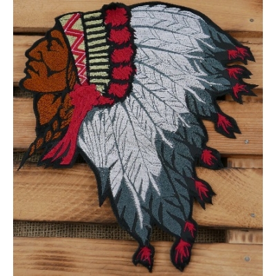 Indian Indianin Piuropusz naszywka na plecy duża na kamizelkę kurtkę