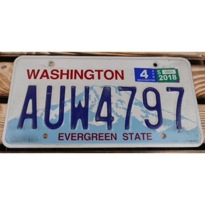 Washington Evergreen State Tablica Rejestracyjna USA AUW