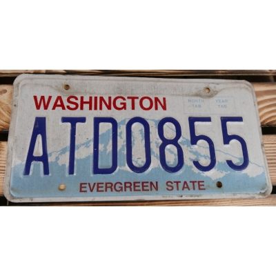 Washington Evergreen State Tablica Rejestracyjna USA ATD0855