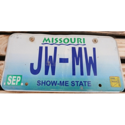 Missouri Tablica Rejestracyjna USA JW-MW