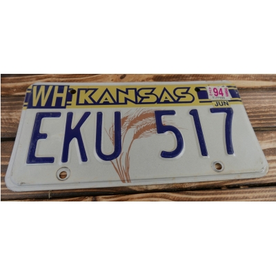Kansas Tablica Rejestracyjna USA EKU517