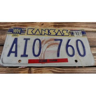 Kansas Tablica Rejestracyjna USA AI0760