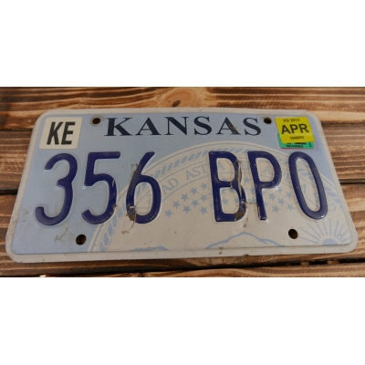 Kansas Tablica Rejestracyjna USA 356BP0