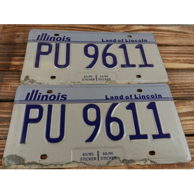 Illinois Tablica Rejestracyjna USA Para Komplet PU9611