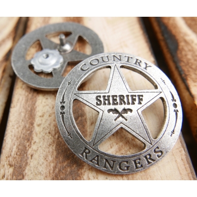 Gwiazda Szeryfa Srebrna Star Znaczek Odznaka Rangers Pin