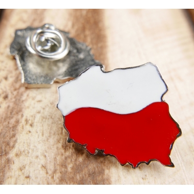 Polska Flaga Granice Znaczek Blacha Wpinka Pin