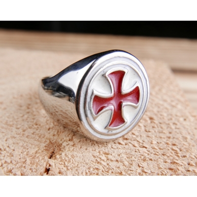 Krzyż Maltański Sygnet Stal 316L Templariuszy