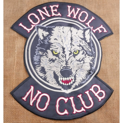 Lone Wolf NO CLUB Duża Naszywka Samotny Wilk