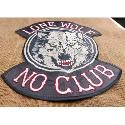 Lone Wolf NO CLUB Duża Naszywka Samotny Wilk