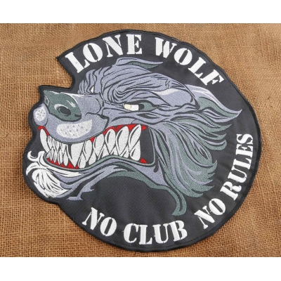 Lone Wolf No Club No Rules Duża Naszywka Wilk