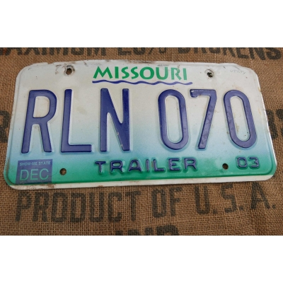 Missouri Tablica Rejestracyjna USA Szyld Rejestracja RLN070