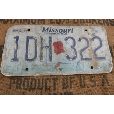 Missouri Tablica Rejestracyjna USA Szyld Rejestracja 1DH322