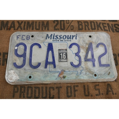 Missouri Tablica Rejestracyjna USA Szyld Rejestracja 9CA342