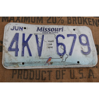 Missouri Tablica Rejestracyjna USA Szyld Rejestracja 4KV679
