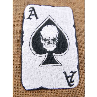 Karta As Pik Czaszka Czacha Naszywka Haftowana Patch Badge