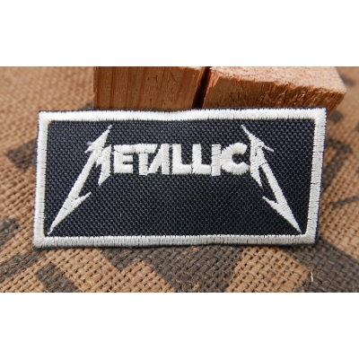 Metallica Czarna Biała Naszywka Haftowana