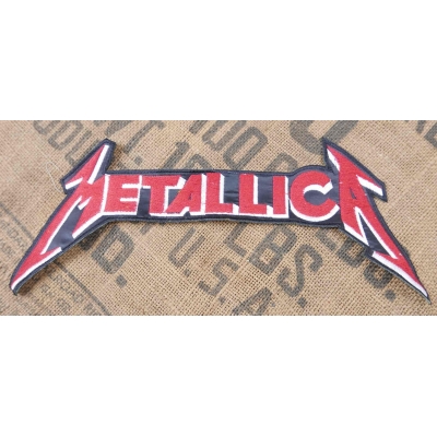 Metallica Naszywka Czerwona Haftowana Szarfa Na Plecy Duża Ekran