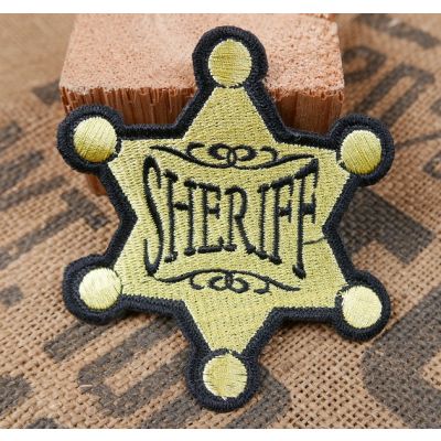 Gwiazda Szeryfa Sheriff Naszywka Haftowana Złota 2 Wzór