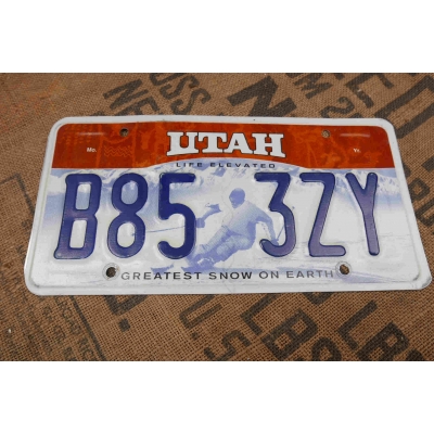 Utah Tablica Rejestracyjna USA Szyld Rejestracja B85 3ZY
