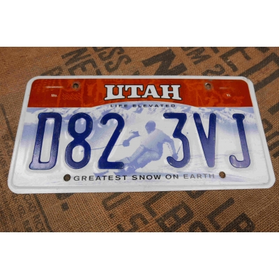 Utah Tablica Rejestracyjna USA Szyld Rejestracja D82 3VJ