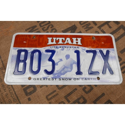 Utah Tablica Rejestracyjna USA Szyld Rejestracja B03 1ZX