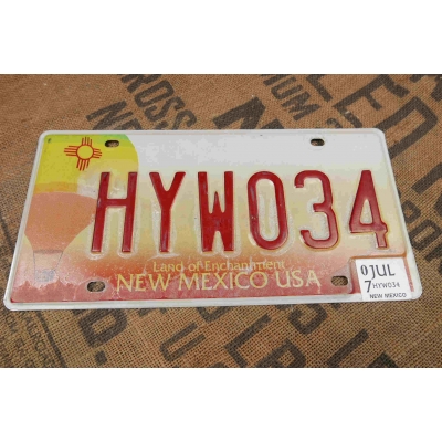 New Mexico Tablica Rejestracyjna USA Szyld Rejestracja HYW034