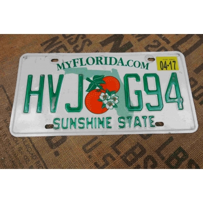 Florida Floryda Tablica Rejestracyjna USA Szyld Rejestracja HVJG94