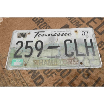 Tennessee Tablica Rejestracyjna USA Szyld Rejestracja 259-CLH
